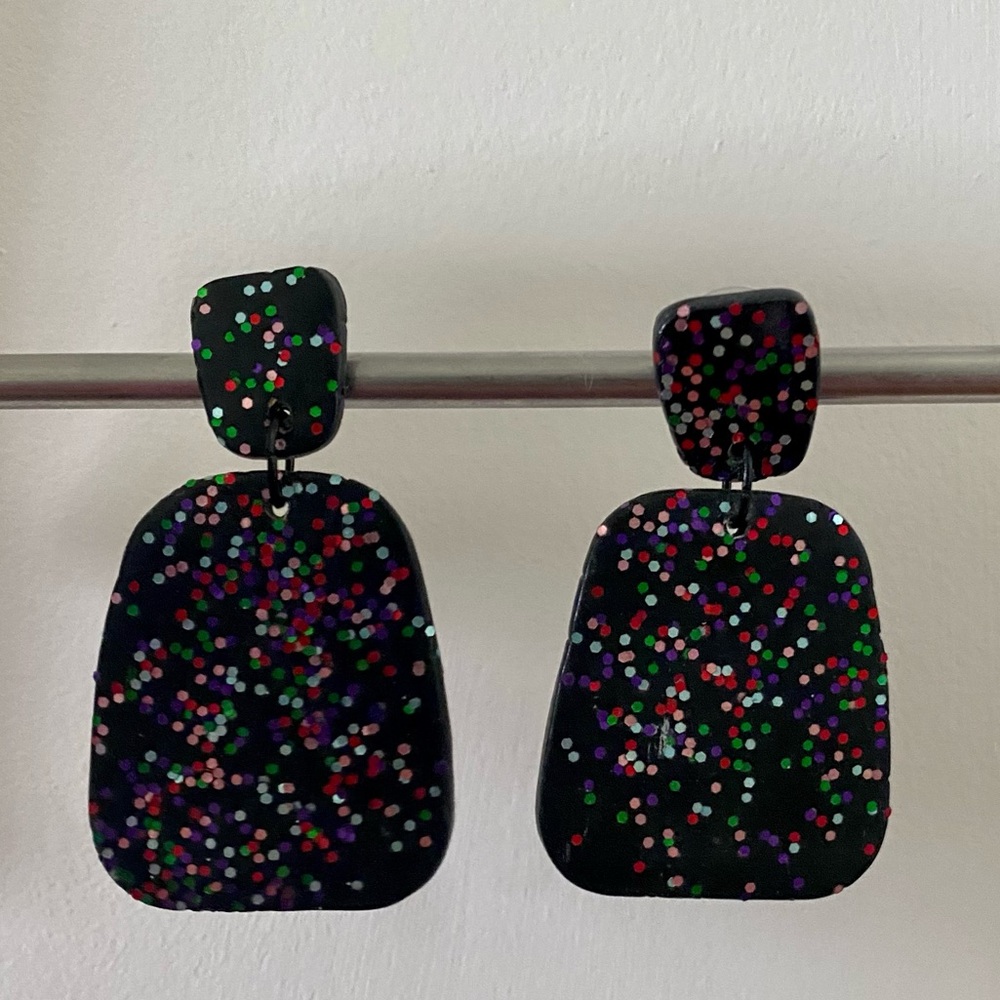 Sigfús Designs Glitz Earrings Glitter Polymer Clay